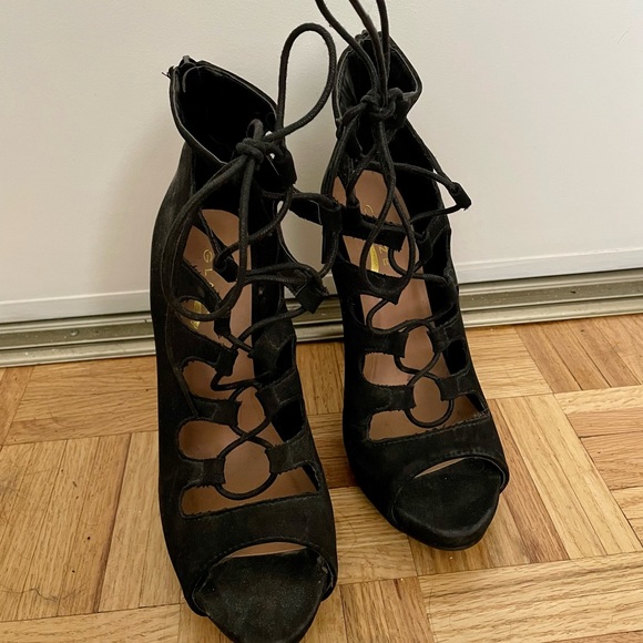 Strappy Black Heels - Picture 2 of 4